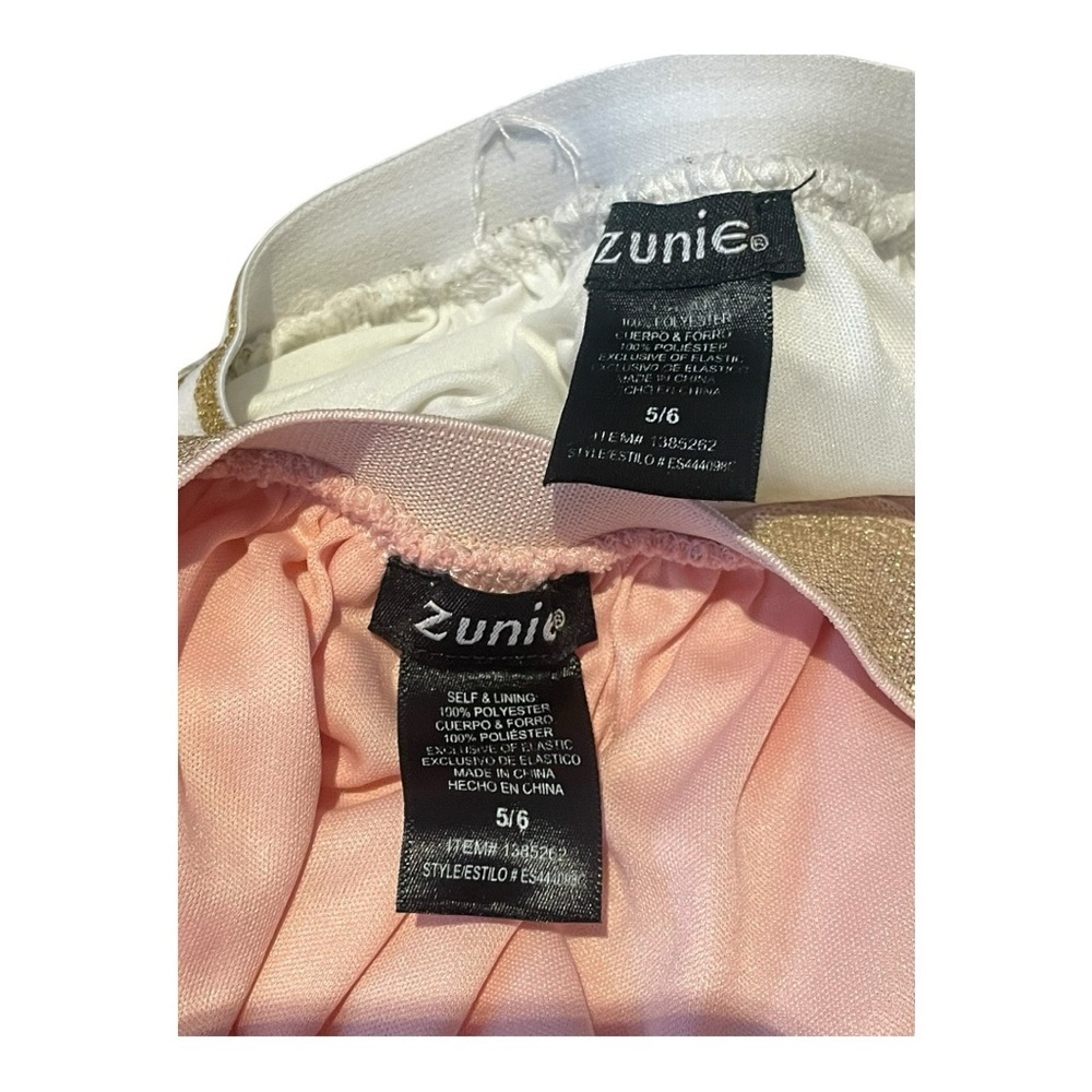 Zunie 2 pack Tutu/ Skirt Pink and White Stars Polkadots Gold Size 5/6 - Picture 4 of 7